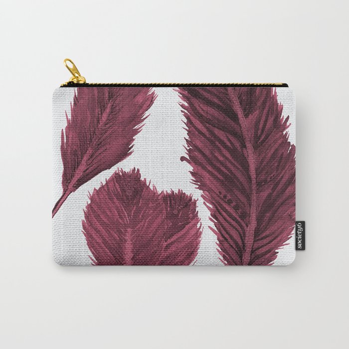 Feather Collection - bordeux Carry-All Pouch