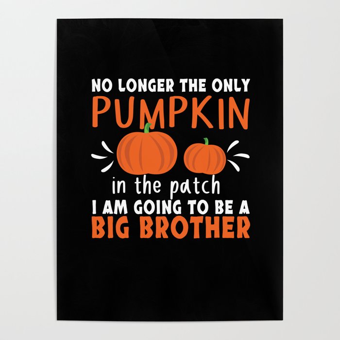 Thanksgiving Pumpkin Brother Pregnancy Reveal Poster