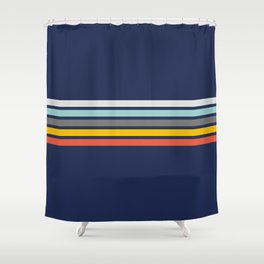 Abstract Minimal Retro Stripes 70s Style - Takakage Shower Curtain