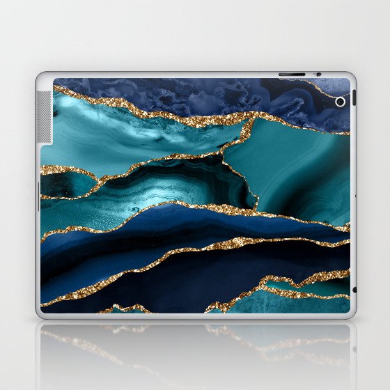 Ocean Blue Mermaid Marble Laptop & iPad Skin