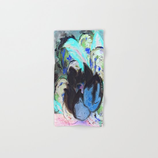 Purple Peonies in Shadow World Hand & Bath Towel