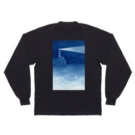 Lighthouse, small house & paperboat Long Sleeve T-shirt
