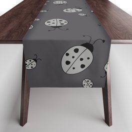 Ladybugs in Gray Table Runner