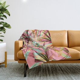 Jungalo Chic Sherbet Palm Paradise Throw Blanket