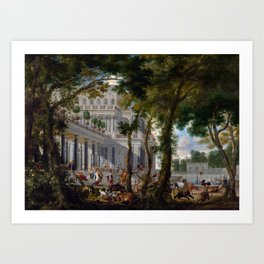 Ulysses at the Palace of Circe (1667) ancient Rome landscape painting by Wilhelm Schubert van Ehrenberg Art Print