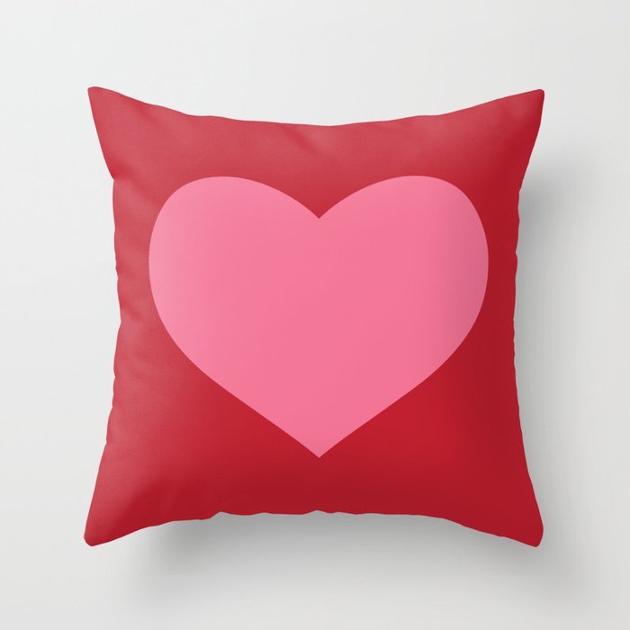 Pink heart discount throw pillow