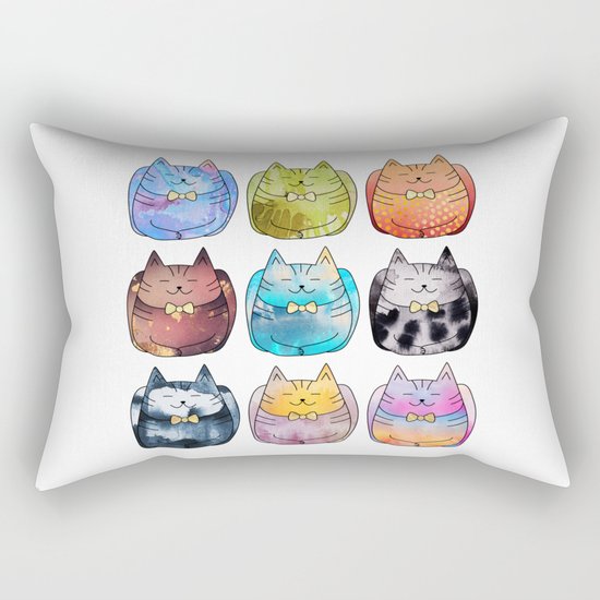 Colorful Cats Rectangular Pillow