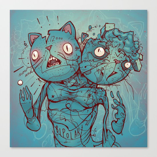 Bipolar Cats Canvas Print