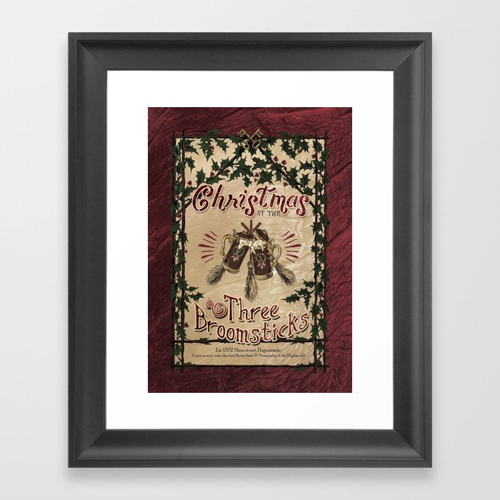 Christmas at the Three Broomsticks - Hogsmeade Framed Art Print