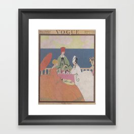 Vintage Fashion Magazine Cover Illustration January 1917 Women at a Tea Party Framed Art Print