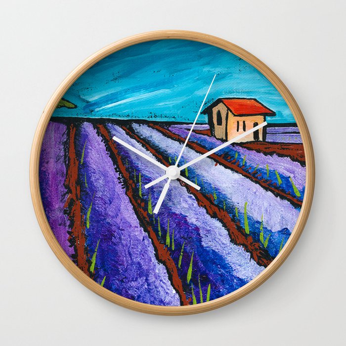 Lavender Fields Forever Wall Clock