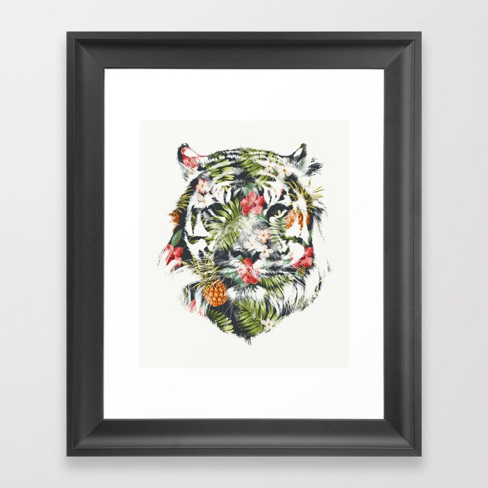 Tropical tiger Framed Art Print