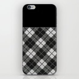 Black & White Checkered Fabric iPhone Skin