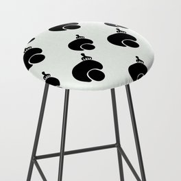 afro pick dot black and white  Bar Stool