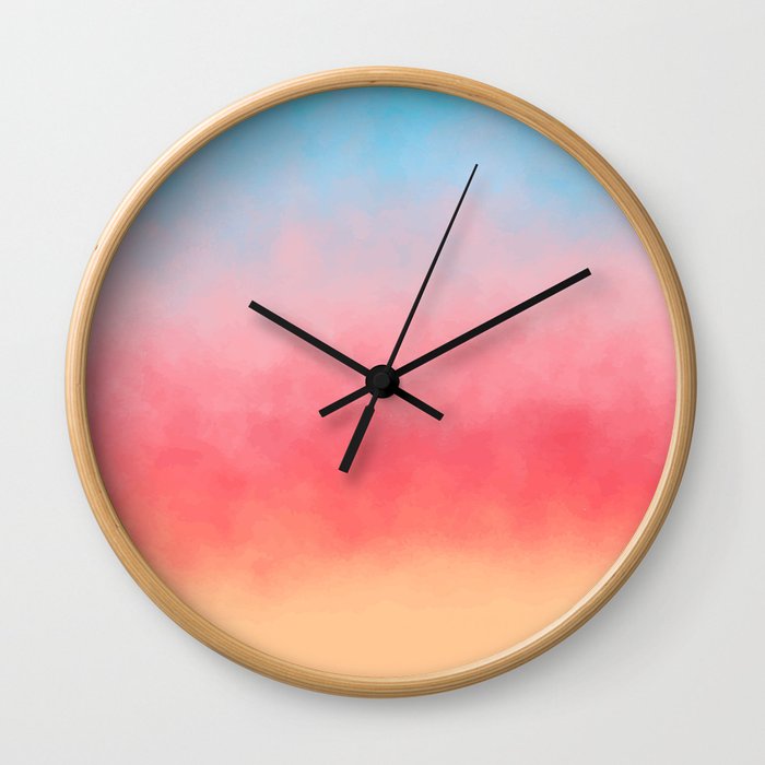 Summer Beach Watercolor Wall Clock