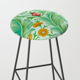 William Morris Leicester pattern,Green, Leaves, Botanical, Art Nouveau,Victorian,Nature,Decorative,Morris Arts And Crafts, Bar Stool