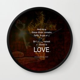 1 Corinthians 13:13 Bible Verses Quote About LOVE Wall Clock