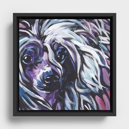 fun CHINESE CRESTED bright colorful Pop Art painting by Lea Framed Canvas