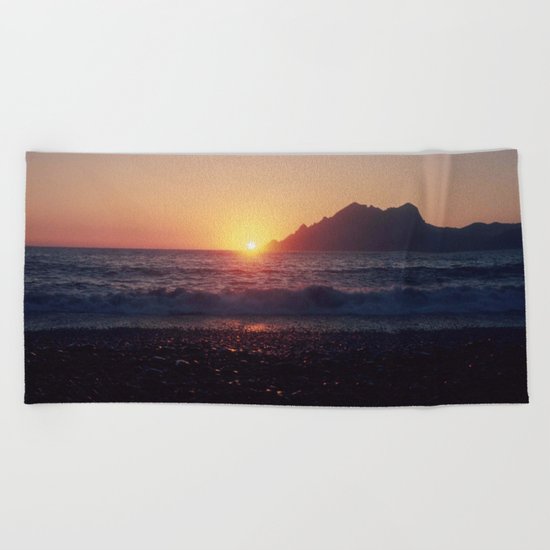 Crash into me - Romantic Sunset @ Beach #1 #art #society6 Beach Towel