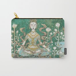Parvati meditating with Ganesha Carry-All Pouch | Nature, Sci-Fi, Painting, Illustration 