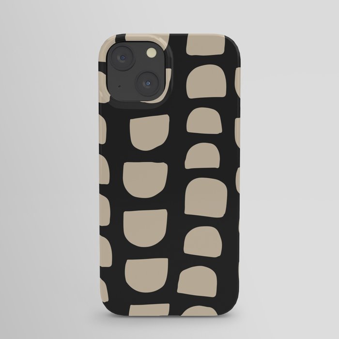 Modern Mudcloth Pattern - White on Black iPhone Case