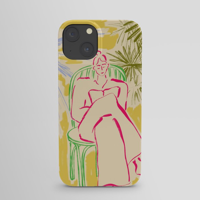 READING AMONG PALM TREES iPhone Case