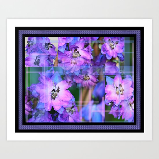 Beautiful Purple And Blue Flowers 2 Art Print