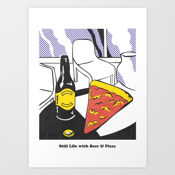 Beer & Pizza Art Print by Elan Harris | Society6