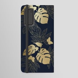 Palm Leaves and Butterflies Floral Prints Android Wallet Case