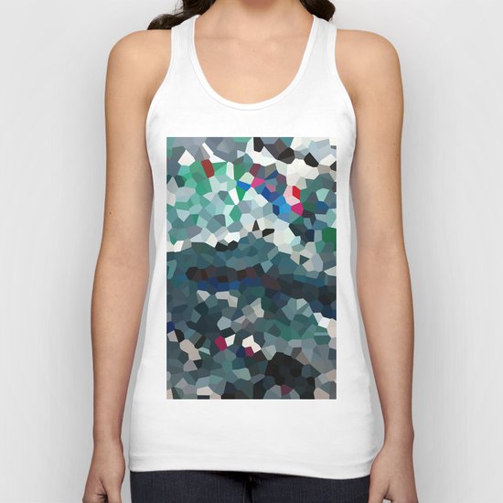 Emerald Sea Green Moon Love Unisex Tank Top