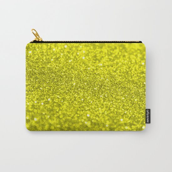 Bright Yellow Glitter Carry-All Pouch