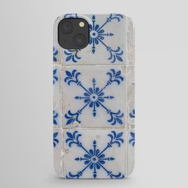 Vintage ultramarine blue portugese tiles - azulejos pattern Lisbon, Portugal - travel photography iPhone Case