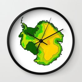 Antarctica Topographical Map Wall Clock