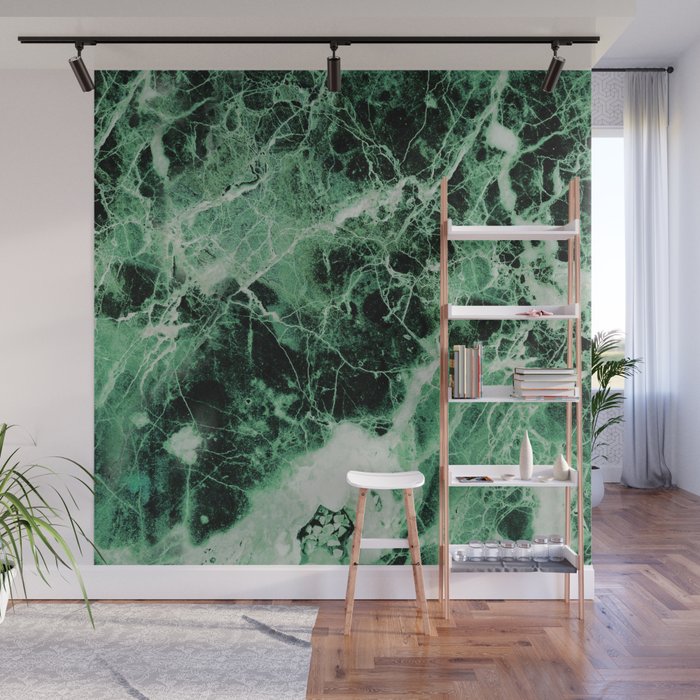 Green Marble Wall Mural by cafelab | Society6