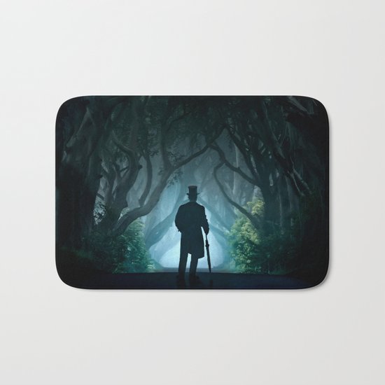 Morning visit in cold Dark Hedges Bath Mat