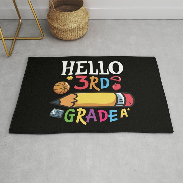 Hello 3rd Grade Back To School Rug