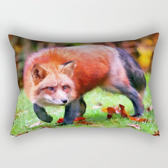 Autumn Fox hunting Rectangular Pillow