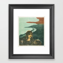 Woman’s Head against the Shore (1899) by Edvard Munch. Framed Art Print