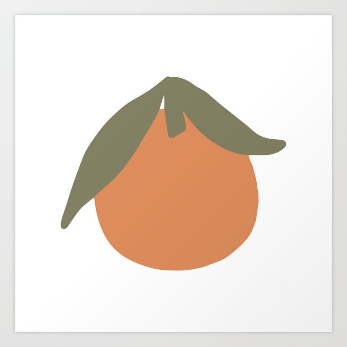 minimal orange aesthetic Art Print by honey lou art Society6