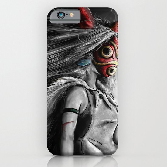 Miyazaki's Mononoke Hime Digital Painting the Wolf Princess Warrior Color Variation iPhone & iPod Case