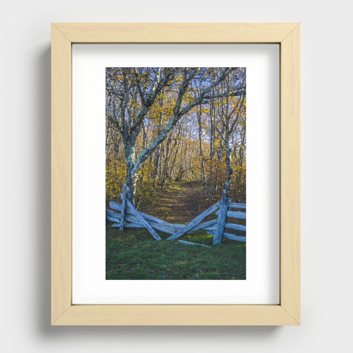 Broken fence  Recessed Framed Print