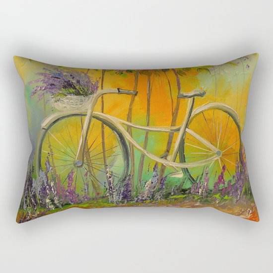 White Bicycle Rectangular Pillow