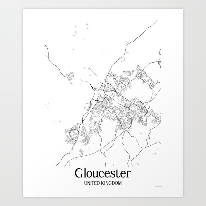 Gloucester city map Art Print
