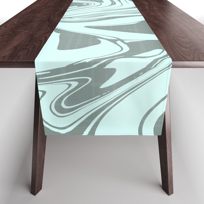 Floating Pastel Textile Light Blue Table Runner