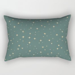 Hand drawn vintage stars - dark green and brown Rectangular Pillow