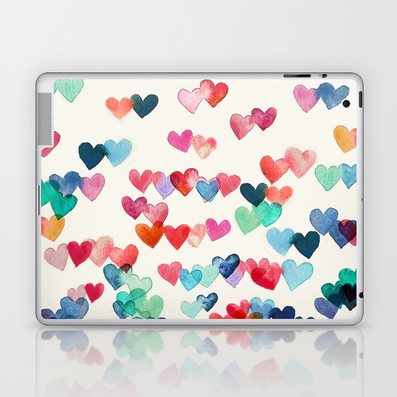 Heart Connections - watercolor painting Laptop & iPad Skin