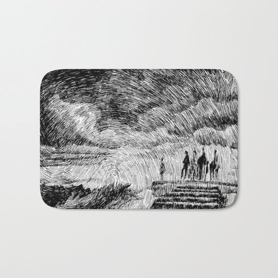 Drawing Black ink - Storm Bath Mat