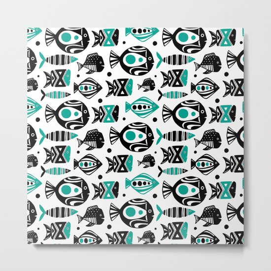Deep Sea White Metal Print