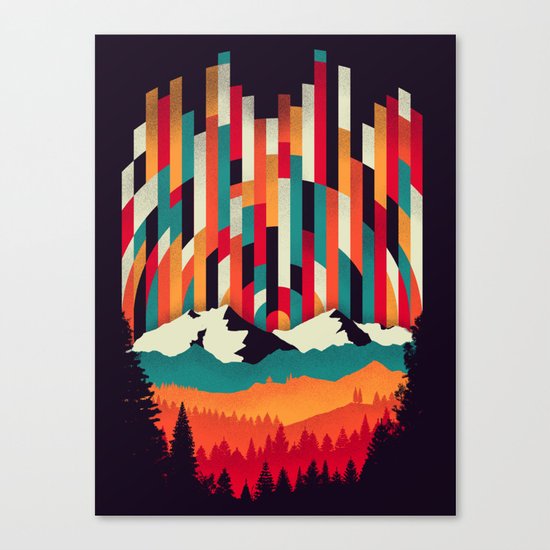 Sunset in Vertical Multicolor Canvas Print
