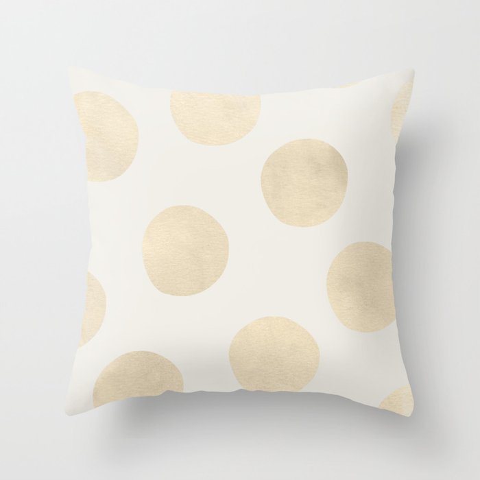 Gold Polka Dots Throw Pillow